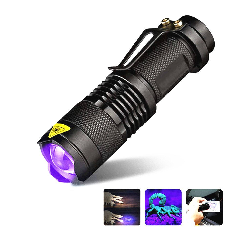 DETECTO™ - Lampe de poche tactique à ultraviolet - détecte taches d'urine et scorpions